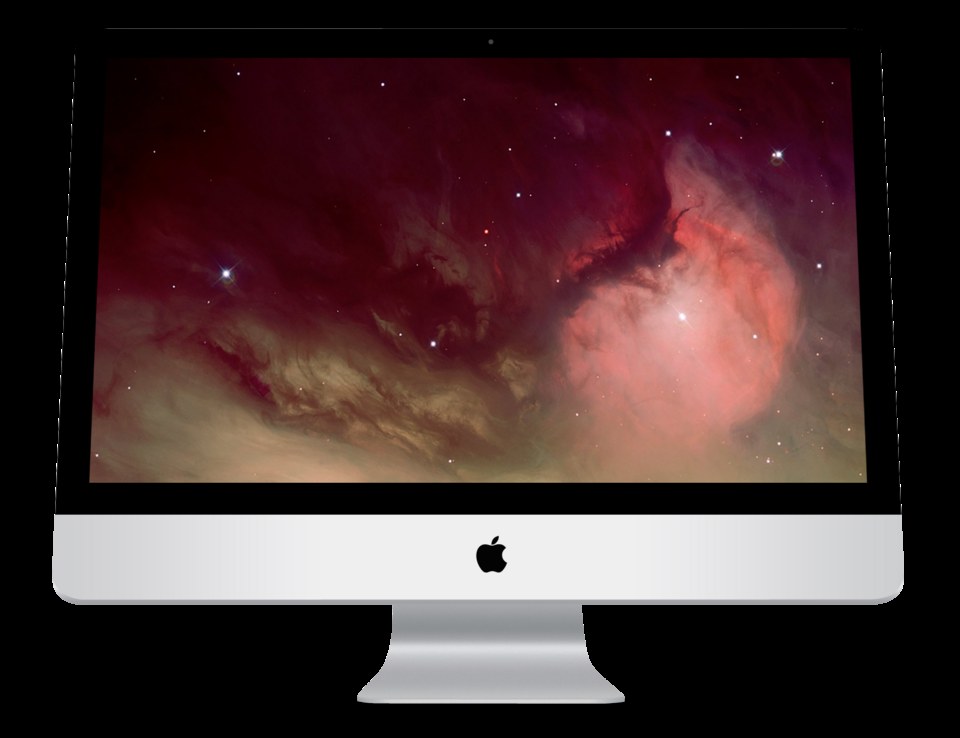 A 27-inch aluminium iMac.