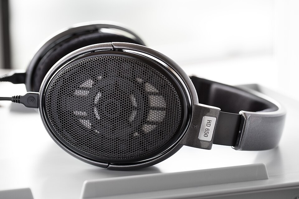 A pair of Sennheiser HD 650 headphones.