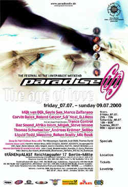 PARADISE CITY - THE AGE OF LOVE [Love Parade / Berlin, Germany ] - [ July 07 - 09 ]  Arranged by European Entertainment... [CLICK THE IMAGE TO VIEW A FULL-SIZED ONE]
